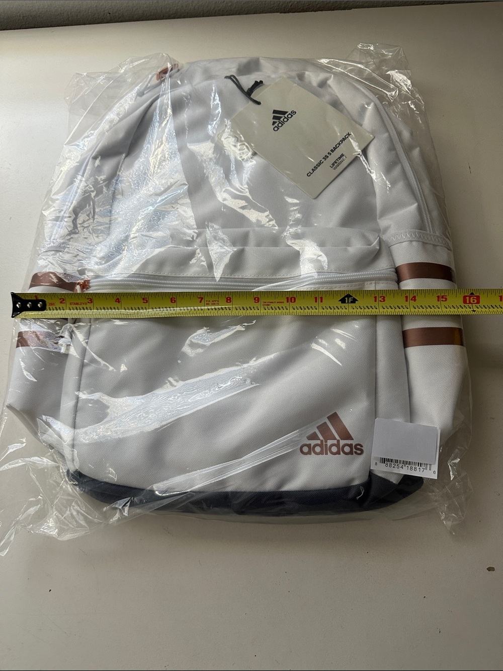 Adidas White Backpack with Rose Gold Accents - Picture 7 of 8